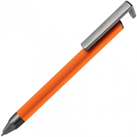 Ручка шариковая Standic Soft Touch с подставкой для телефона, оранжевая
