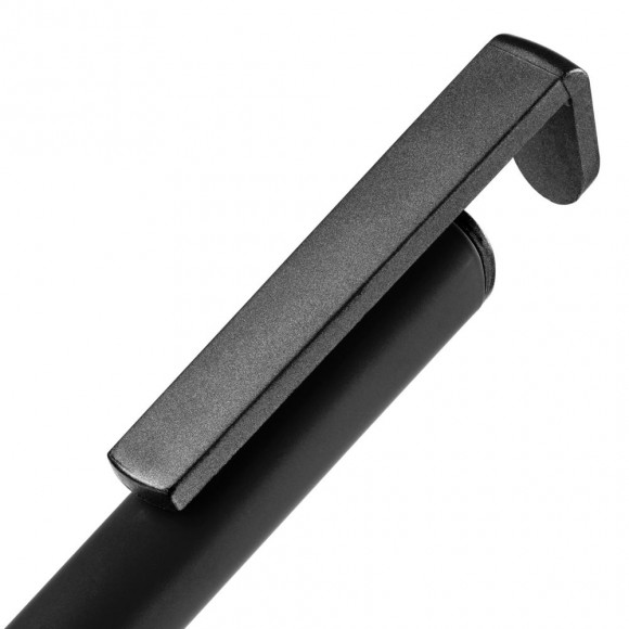 Ручка шариковая Standic Soft Touch с подставкой для телефона, черная