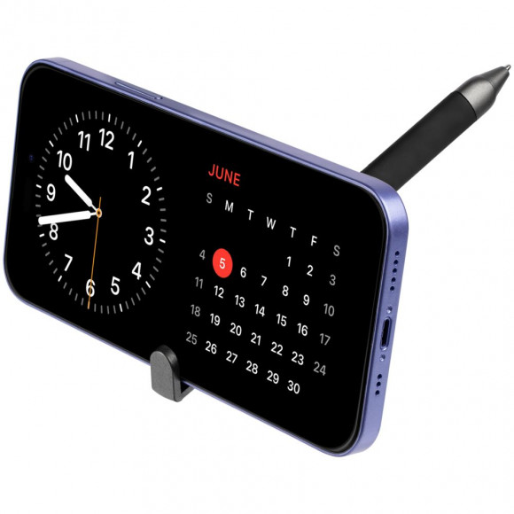 Ручка шариковая Standic Soft Touch с подставкой для телефона, черная