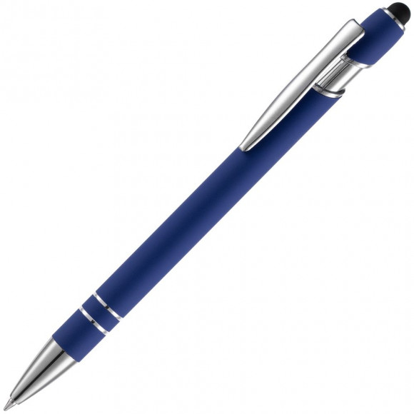 Ручка шариковая Pointer Soft Touch со стилусом, темно-синяя Ручка шариковая Pointer Soft Touch со стилусом, темно-синяя