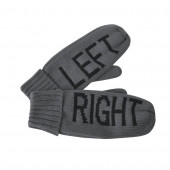 Варежки "LEFT&RIGHT", серый, L, акрил/флис внутри, шеврон Варежки "LEFT&RIGHT", серый, L, акрил/флис внутри, шеврон