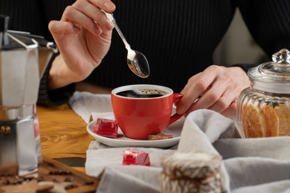 Чайная пара Cozy Morning, серая с синим Чайная пара Cozy Morning, серая с синим